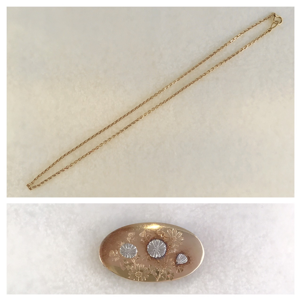 使わなくなった宝飾品を利用したジュエリーリメイク＞帯留めと 
