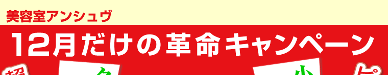 美容室アンシュヴ12月だけの革命キャンペーン