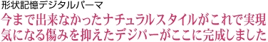 気になる傷みを抑えたデジパーがここに完成