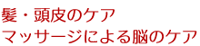 髪・頭皮のケアマッサージによる脳のケア